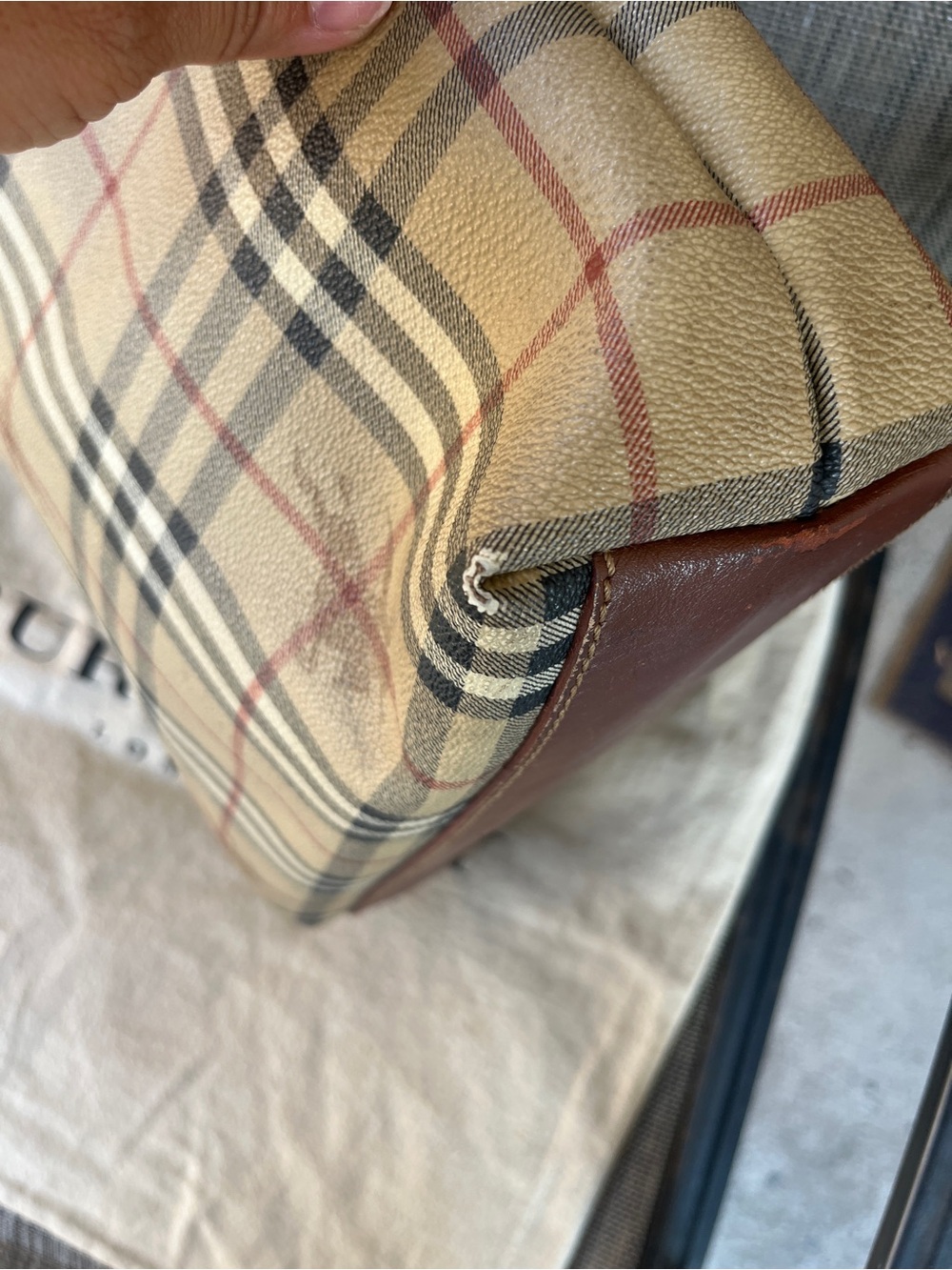 Vintage Burberry London Haymarket Check Small Tote - Picture 12 of 15